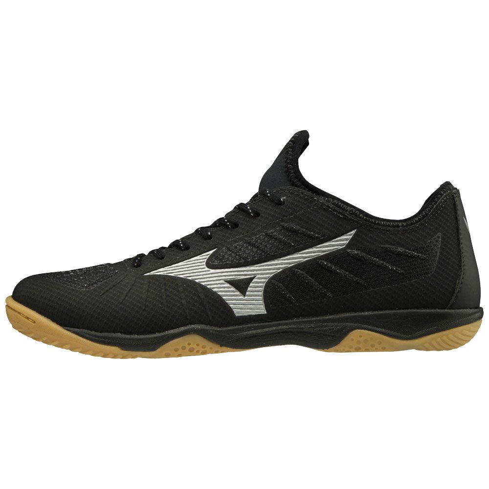 Zapatos De Futbol Mizuno REBULA SALA ELITE IN Mujer Negras/Plateadas Baratas TZRH-08634